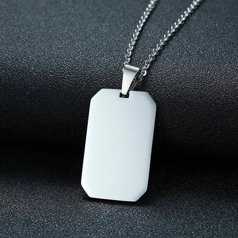 image-Vnox Stainless Steel Double Dog Tag Necklace for Men High Polished Pendant ID Men Jewelry 24" Chain Necklace