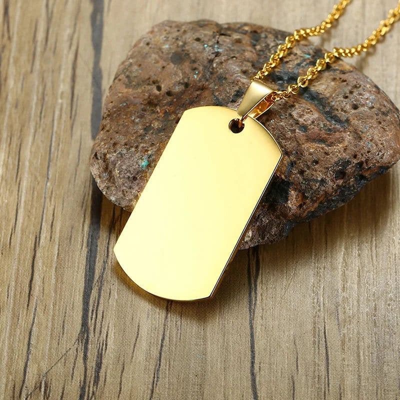 image-Vnox Stainless Steel Double Dog Tag Necklace for Men High Polished Pendant ID Men Jewelry 24" Chain Necklace