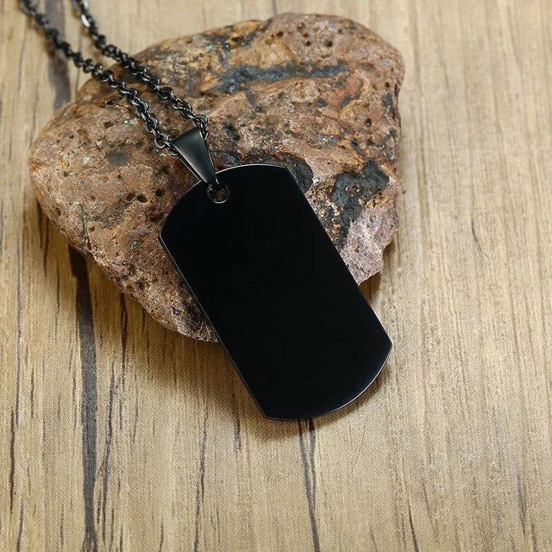 image-Vnox Stainless Steel Double Dog Tag Necklace for Men High Polished Pendant ID Men Jewelry 24" Chain Necklace