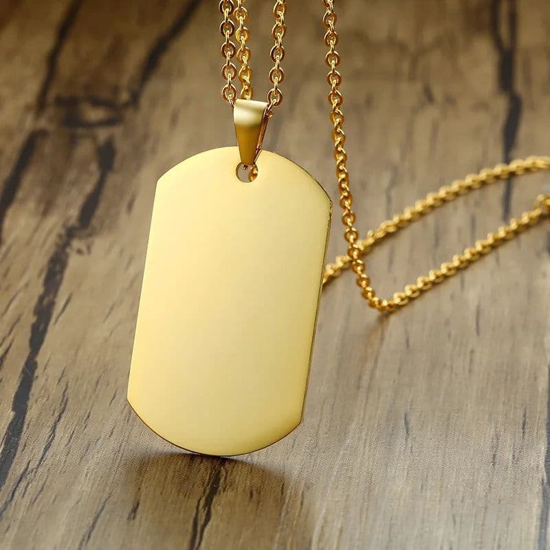 image-Vnox Stainless Steel Double Dog Tag Necklace for Men High Polished Pendant ID Men Jewelry 24" Chain Necklace