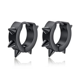 image-VNOX Cute Hoop Earrings for Men Punk Stainless Steel Huggie Small Earrings 4 Color