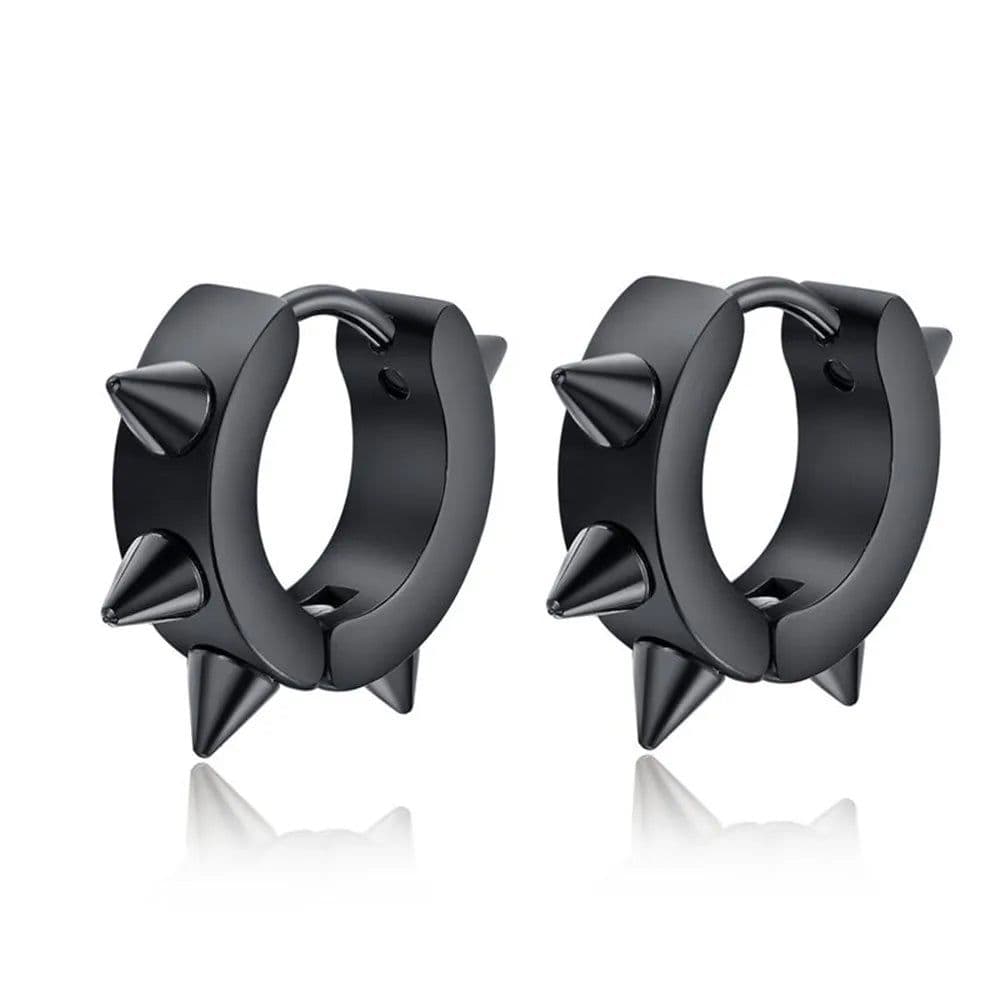 image-VNOX Cute Hoop Earrings for Men Punk Stainless Steel Huggie Small Earrings 4 Color