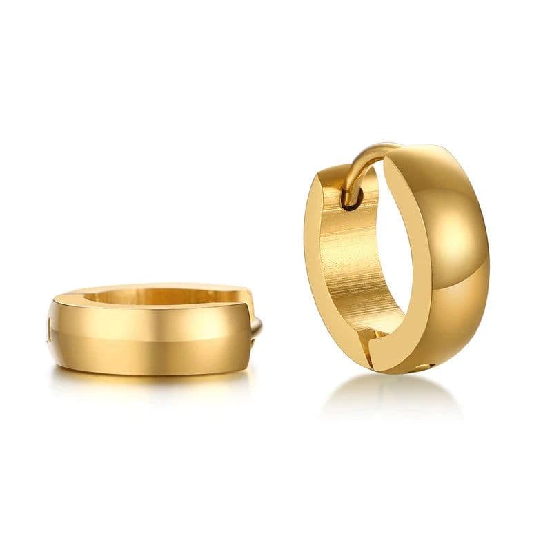 image-VNOX Cute Hoop Earrings for Men Punk Stainless Steel Huggie Small Earrings 4 Color