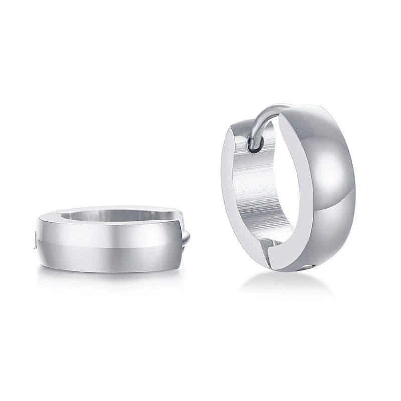 image-VNOX Cute Hoop Earrings for Men Punk Stainless Steel Huggie Small Earrings 4 Color