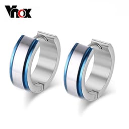 image-VNOX Cute Hoop Earrings for Men Punk Stainless Steel Huggie Small Earrings 4 Color