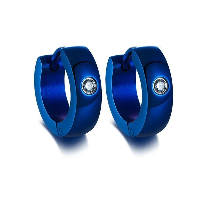 image-VNOX Cute Hoop Earrings for Men Punk Stainless Steel Huggie Small Earrings 4 Color