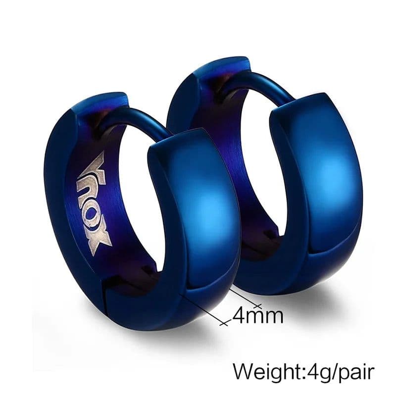 image-VNOX Cute Hoop Earrings for Men Punk Stainless Steel Huggie Small Earrings 4 Color