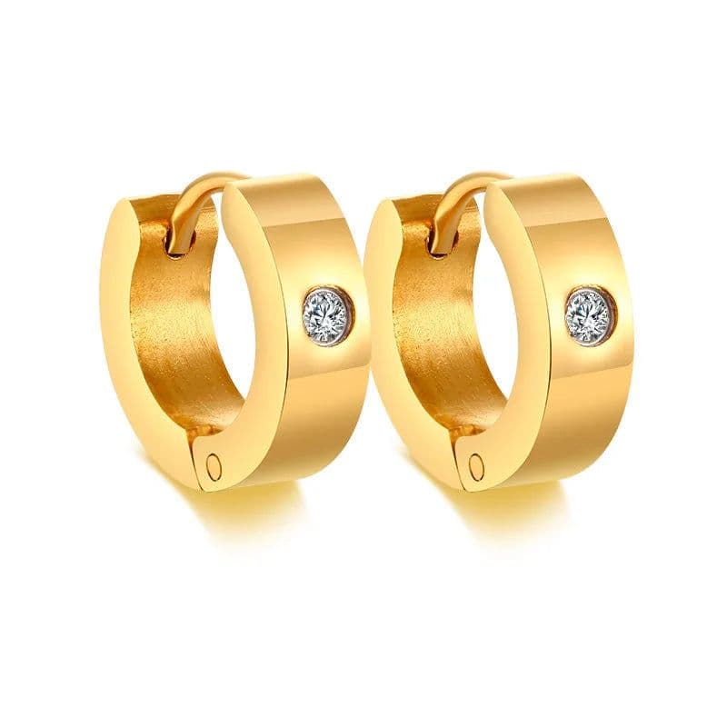 image-VNOX Cute Hoop Earrings for Men Punk Stainless Steel Huggie Small Earrings 4 Color