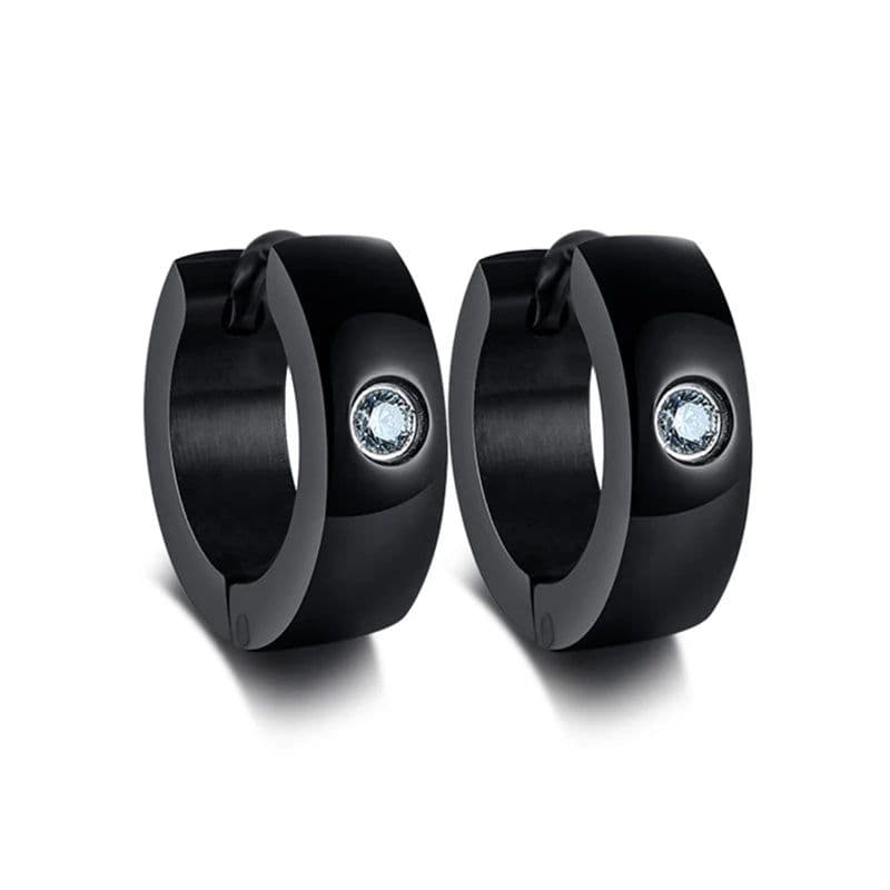 image-VNOX Cute Hoop Earrings for Men Punk Stainless Steel Huggie Small Earrings 4 Color