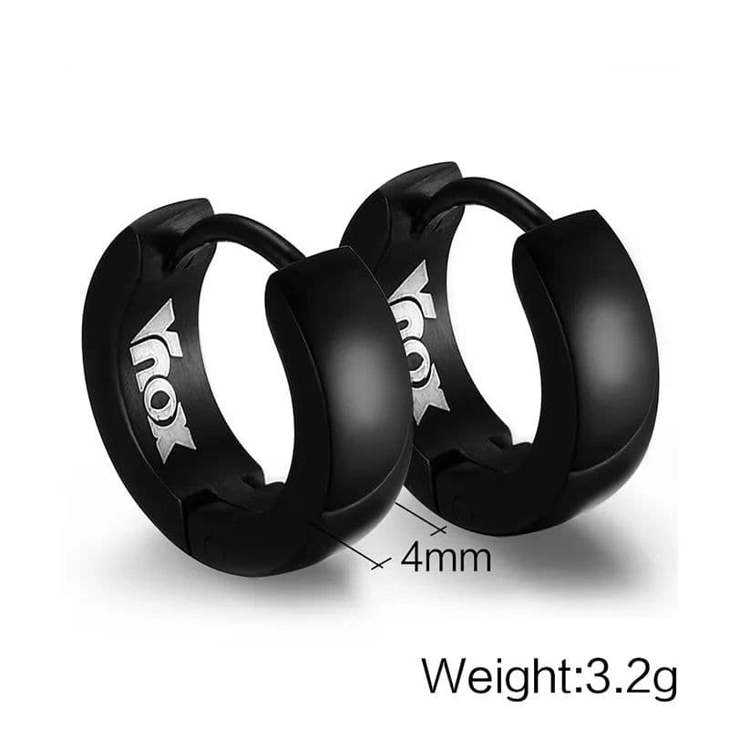 image-VNOX Cute Hoop Earrings for Men Punk Stainless Steel Huggie Small Earrings 4 Color
