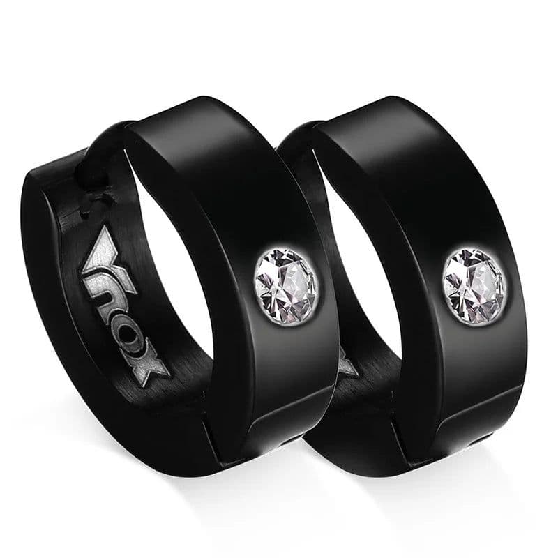 image-VNOX Cute Hoop Earrings for Men Punk Stainless Steel Huggie Small Earrings 4 Color