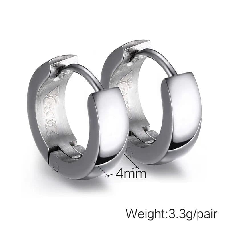 image-VNOX Cute Hoop Earrings for Men Punk Stainless Steel Huggie Small Earrings 4 Color