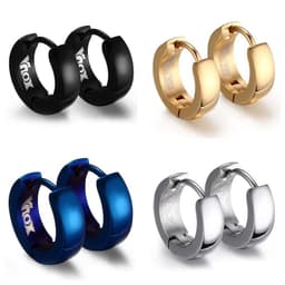 image-VNOX Cute Hoop Earrings for Men Punk Stainless Steel Huggie Small Earrings 4 Color