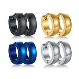 image-VNOX Cute Hoop Earrings for Men Punk Stainless Steel Huggie Small Earrings 4 Color