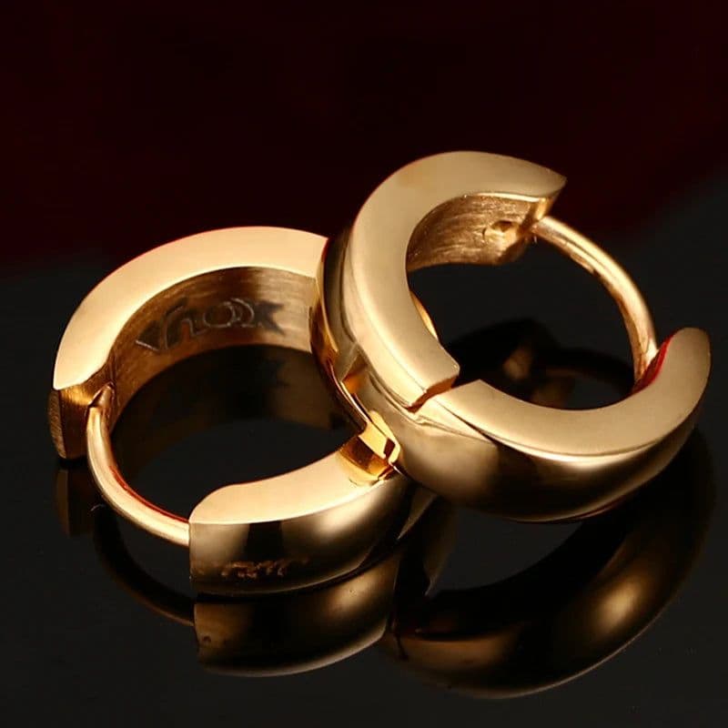 image-VNOX Cute Hoop Earrings for Men Punk Stainless Steel Huggie Small Earrings 4 Color