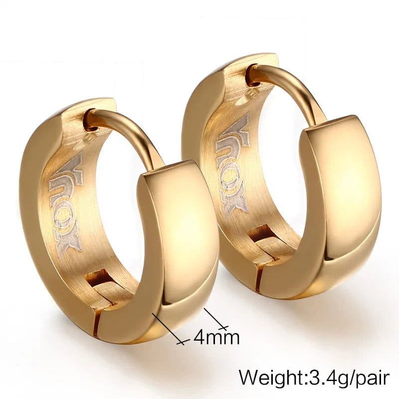 image-VNOX Cute Hoop Earrings for Men Punk Stainless Steel Huggie Small Earrings 4 Color