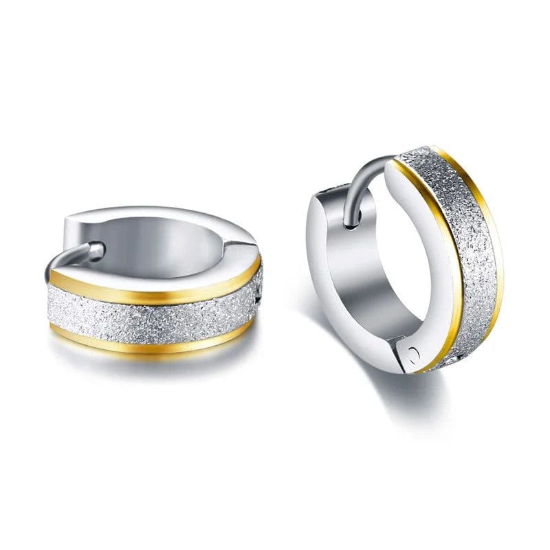 image-VNOX Cute Hoop Earrings for Men Punk Stainless Steel Huggie Small Earrings 4 Color