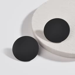 image-Women Korean Ear Jewelry Paint Black Round Earrings New Fashion Medium Statement Round Stud Earrings