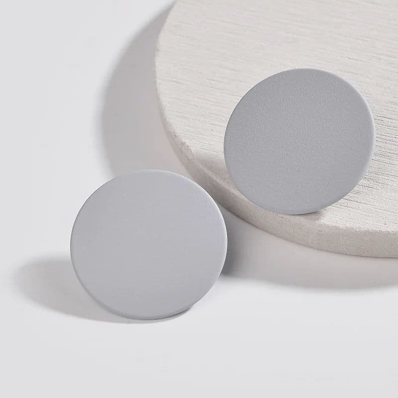 image-Women Korean Ear Jewelry Paint Black Round Earrings New Fashion Medium Statement Round Stud Earrings