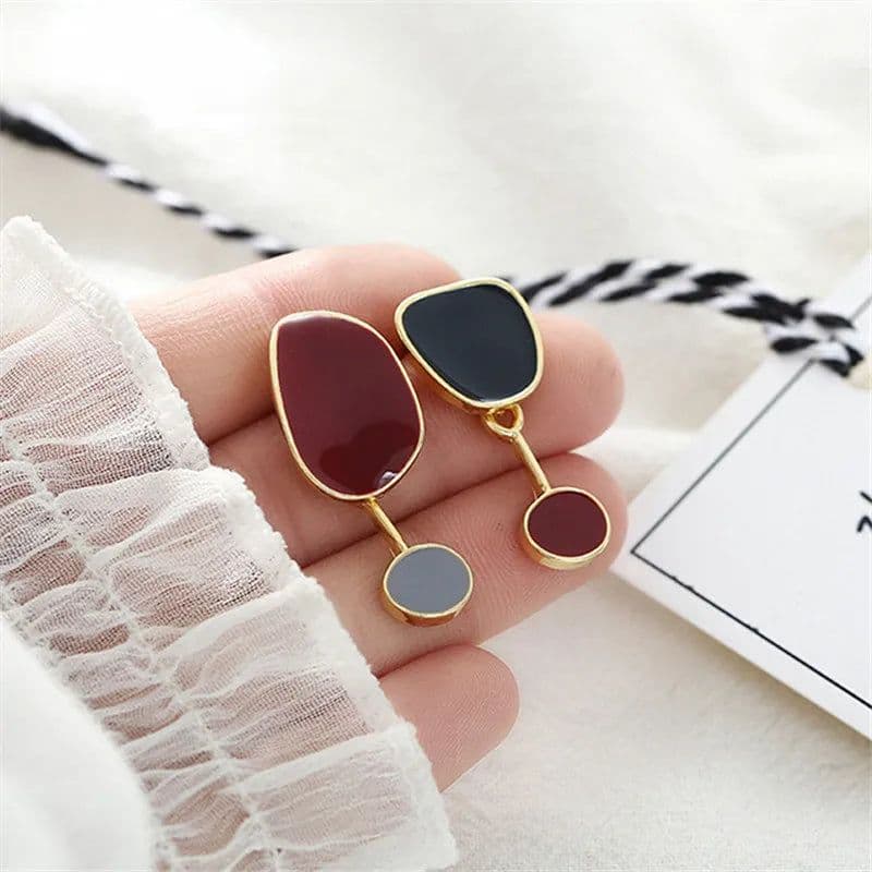 image-Contracted temperament new earrings bump color female earrings irregular earrings earrings restoring ancient ways