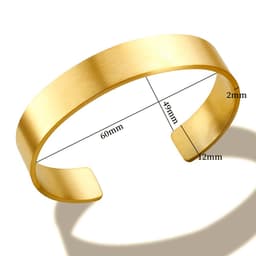 image-Stainless Steel Gold Color Thick Tube Open Bangle For Women Girl Hiphop Cuff Bracelet Jewelry