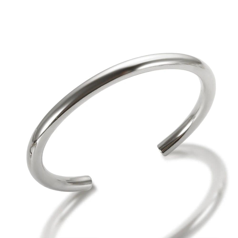 image-Stainless Steel Gold Color Thick Tube Open Bangle For Women Girl Hiphop Cuff Bracelet Jewelry