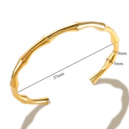 image-Stainless Steel Gold Color Thick Tube Open Bangle For Women Girl Hiphop Cuff Bracelet Jewelry