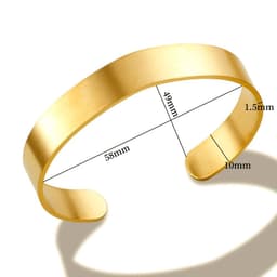 image-Stainless Steel Gold Color Thick Tube Open Bangle For Women Girl Hiphop Cuff Bracelet Jewelry