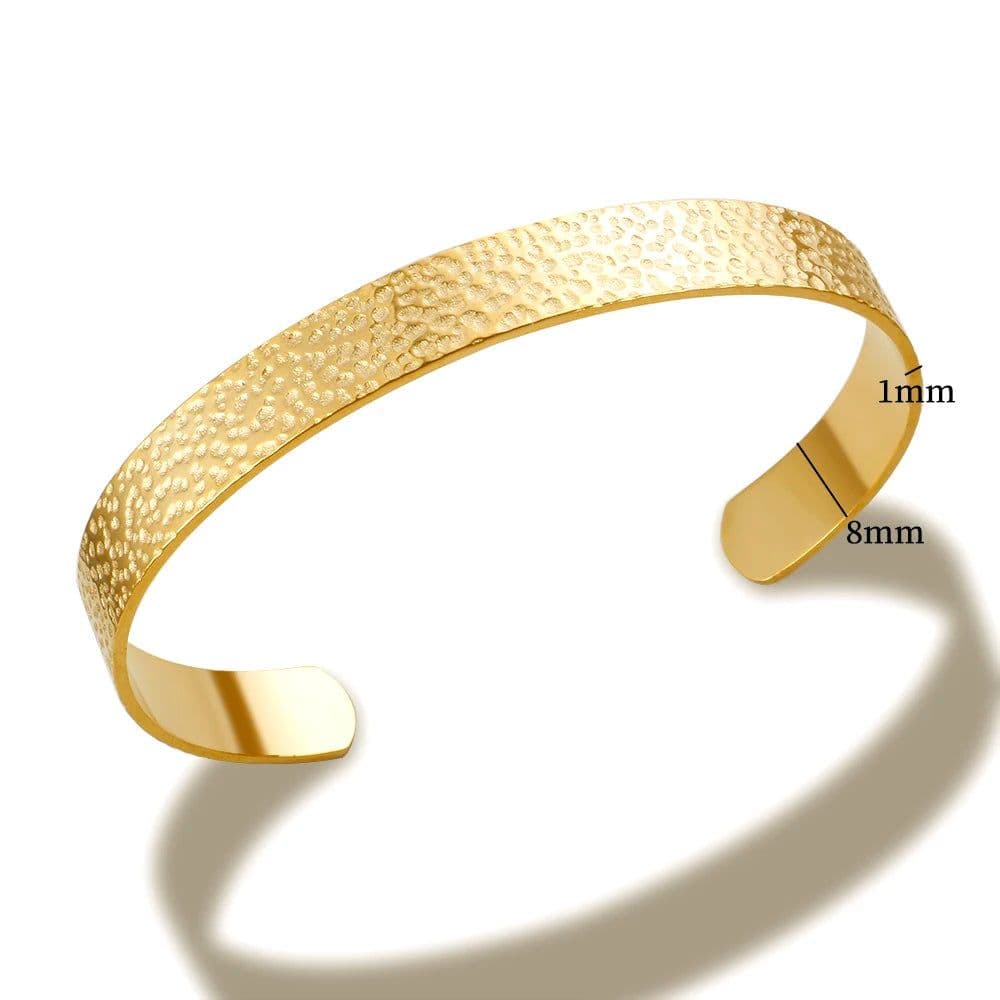 image-Stainless Steel Gold Color Thick Tube Open Bangle For Women Girl Hiphop Cuff Bracelet Jewelry