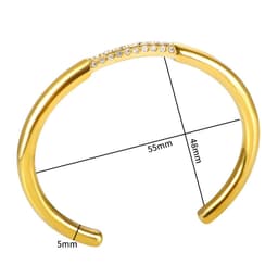 image-Stainless Steel Gold Color Thick Tube Open Bangle For Women Girl Hiphop Cuff Bracelet Jewelry