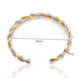 image-Stainless Steel Gold Color Thick Tube Open Bangle For Women Girl Hiphop Cuff Bracelet Jewelry