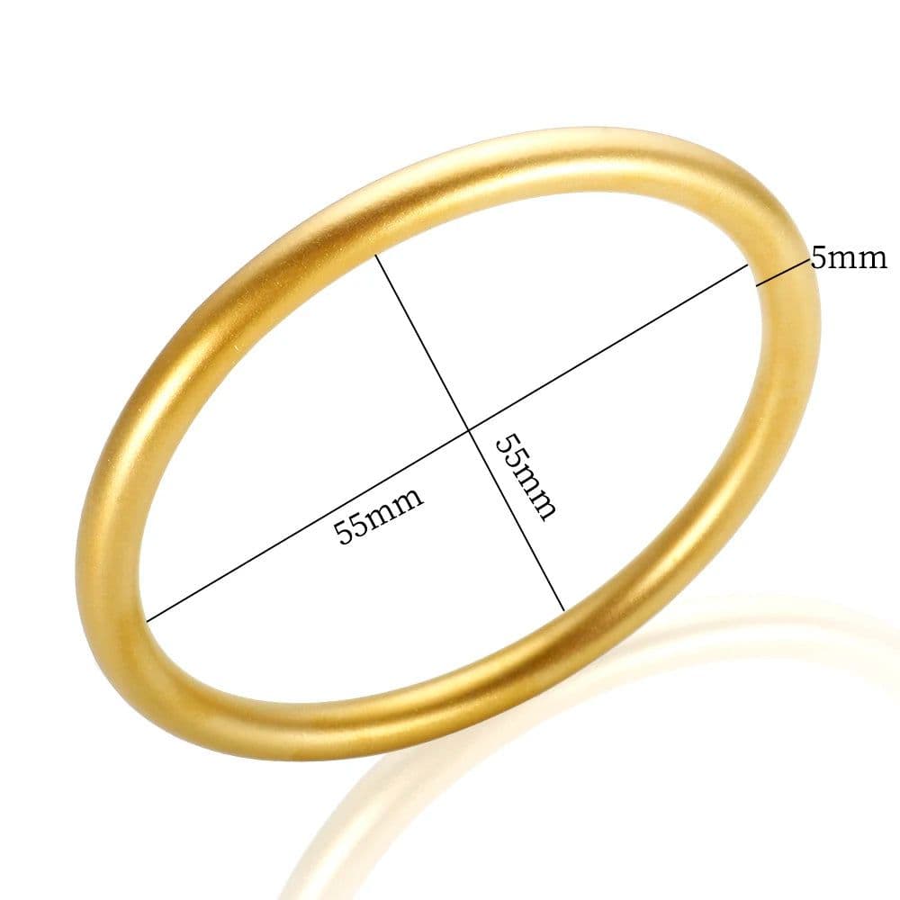 image-Stainless Steel Gold Color Thick Tube Open Bangle For Women Girl Hiphop Cuff Bracelet Jewelry