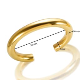 image-Stainless Steel Gold Color Thick Tube Open Bangle For Women Girl Hiphop Cuff Bracelet Jewelry