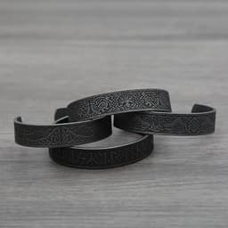 image-Black Stainless Steel Viking Rune Bracelets For Men Women Retro Viking Tree of Life Bracelet Biker Fashion Jewelry Amulet Gift