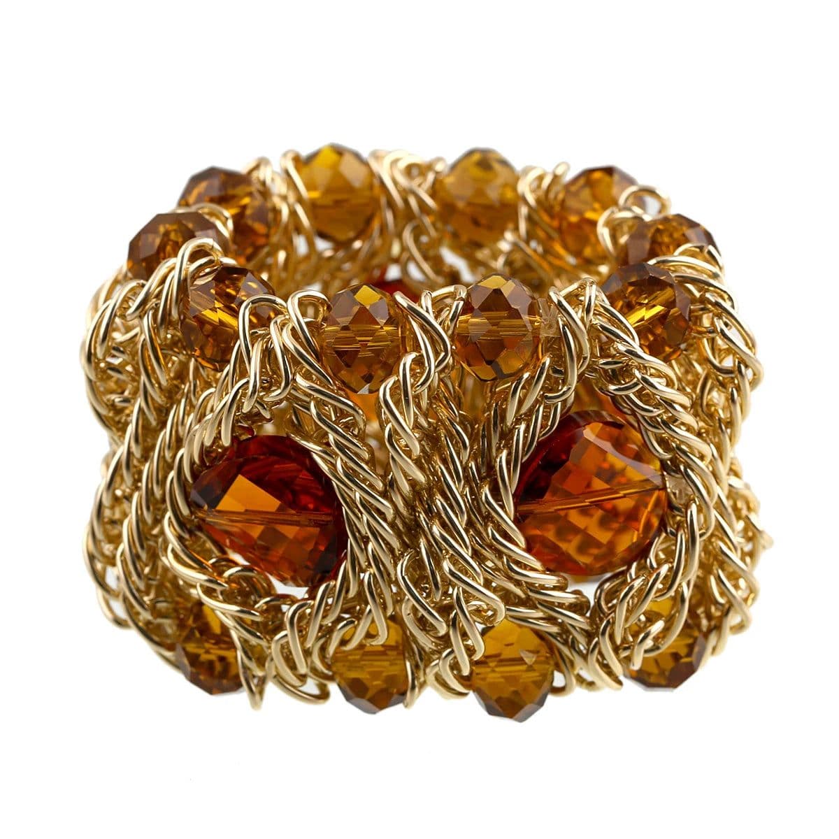 image-KAYMEN Fashion Crystal Bracelet Elastic Bangle for Women Handmade Bohemian Statement Charm Bracelet Cocktail Party Jewelry