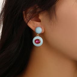 image-Fashion Jewelry Vintage Temperament Purple Blue Earrings For Women Accessories Gifts