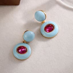 image-Fashion Jewelry Vintage Temperament Purple Blue Earrings For Women Accessories Gifts