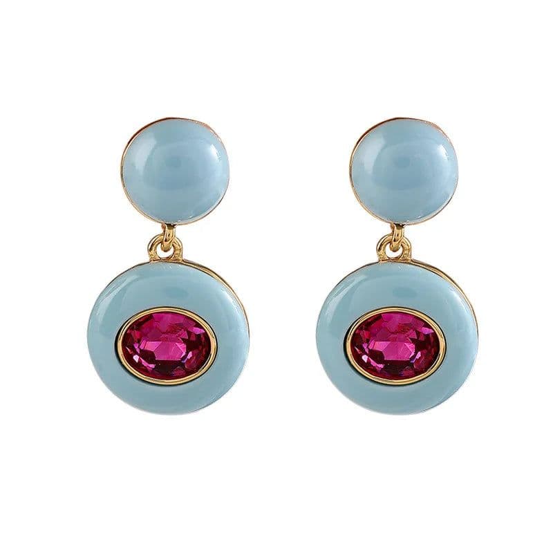 image-Fashion Jewelry Vintage Temperament Purple Blue Earrings For Women Accessories Gifts