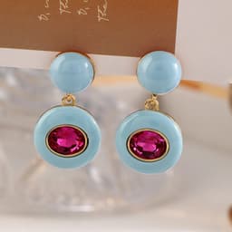 image-Fashion Jewelry Vintage Temperament Purple Blue Earrings For Women Accessories Gifts