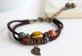 image-National Wind Restoring Ancient Ways Is The High Temperature Glaze Ceramic Handmade Trinkets Women's Fashion Bracelets #1077
