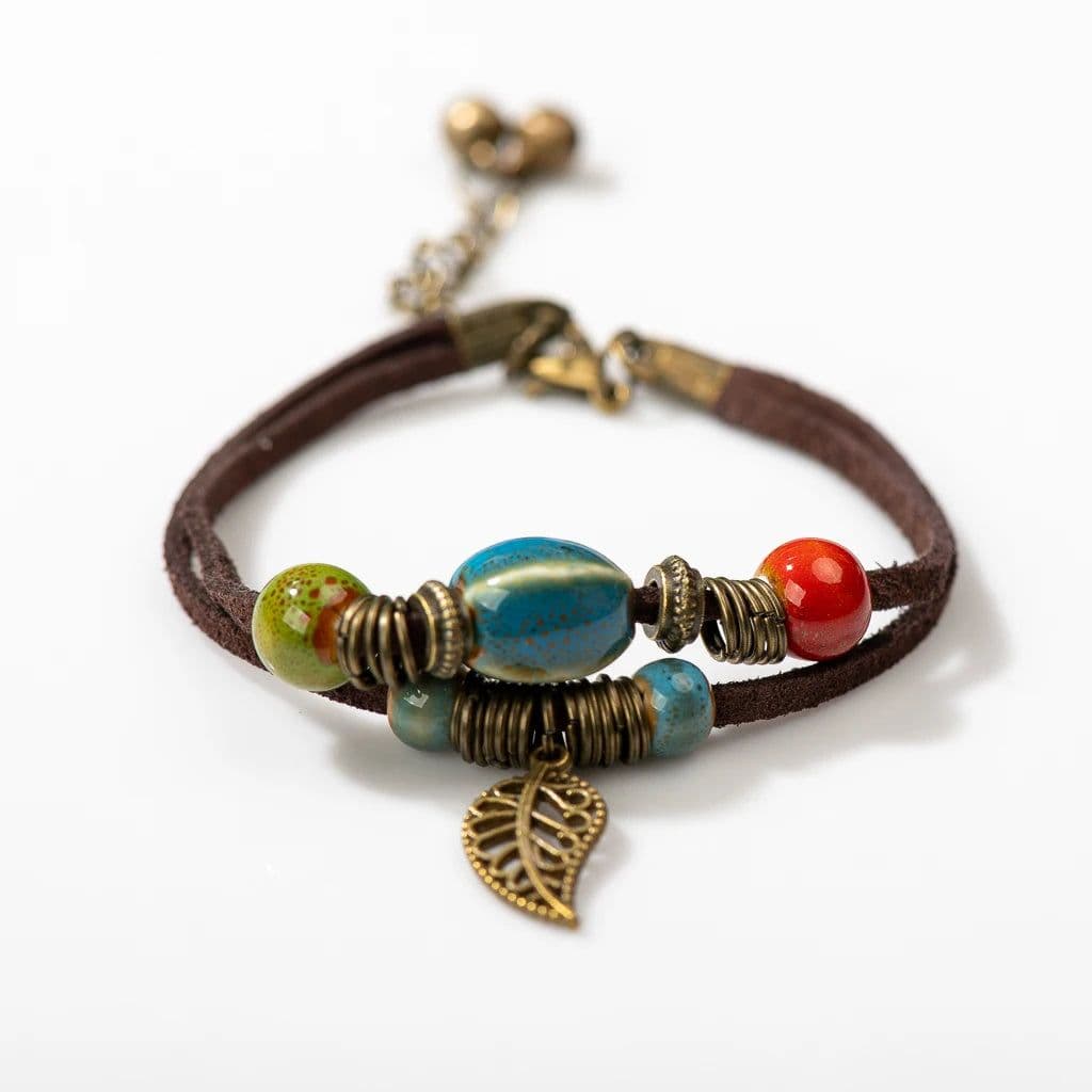 image-National Wind Restoring Ancient Ways Is The High Temperature Glaze Ceramic Handmade Trinkets Women's Fashion Bracelets #1077