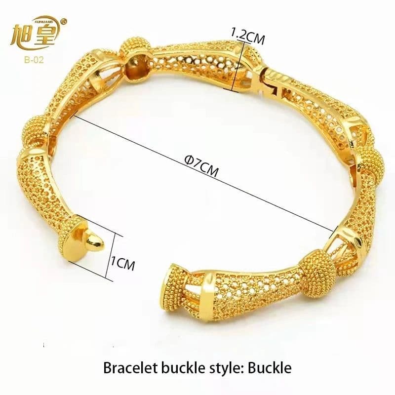 image-XUHUANG African Gold Color Bangles For Women Indian Middle Eastern Nigerian Wedding Luxury Plated Jewellery Brazilian Bangles