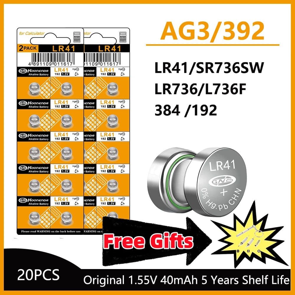 image-5-50Pcs High Capacity LR41 Alkaline Batteries AG3 L736 392 384 192 Premium 1.5V Button Coin Cell Batteries for Medical devices
