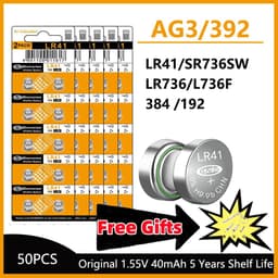 image-5-50Pcs High Capacity LR41 Alkaline Batteries AG3 L736 392 384 192 Premium 1.5V Button Coin Cell Batteries for Medical devices