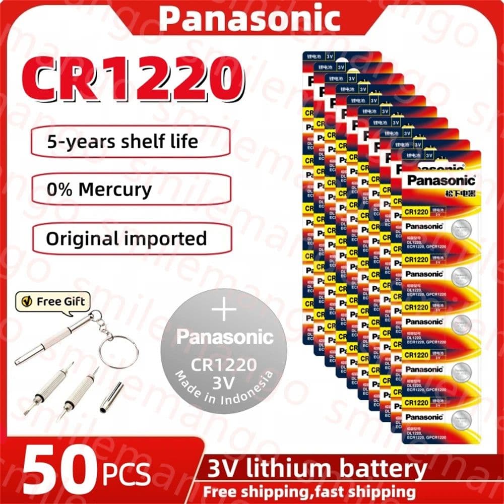 image-2PCS-50PCSPanasonic 3V CR1220 ECR1220 DLCR1220 Button Batteries Cell Coin Lithium Battery For Watch Electronic Toy Calculators
