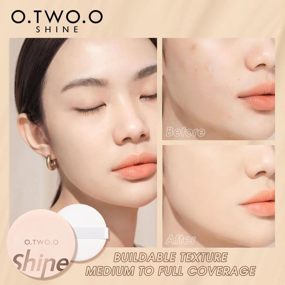 image-O.TWO.O Air Cushion BB Cream 3 Colors Fuller Coverage Waterproof Long-lasting Concealer Cushion Compact With Puff Face Makeup