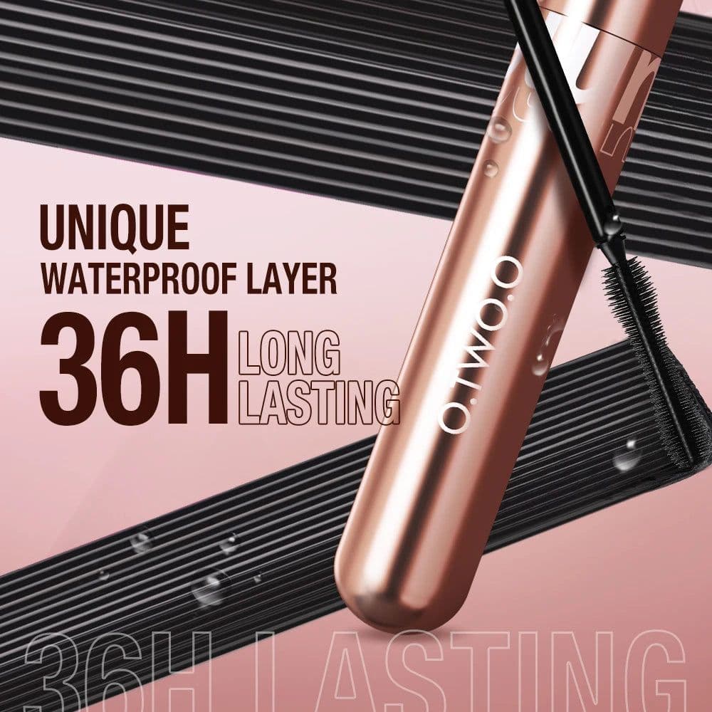 image-O.TWO.O Mascara Waterproof 4D Silk Fiber Curling Volume Lashes Thick Lengthening Nourish Eyelash Extension High Quality Makeup