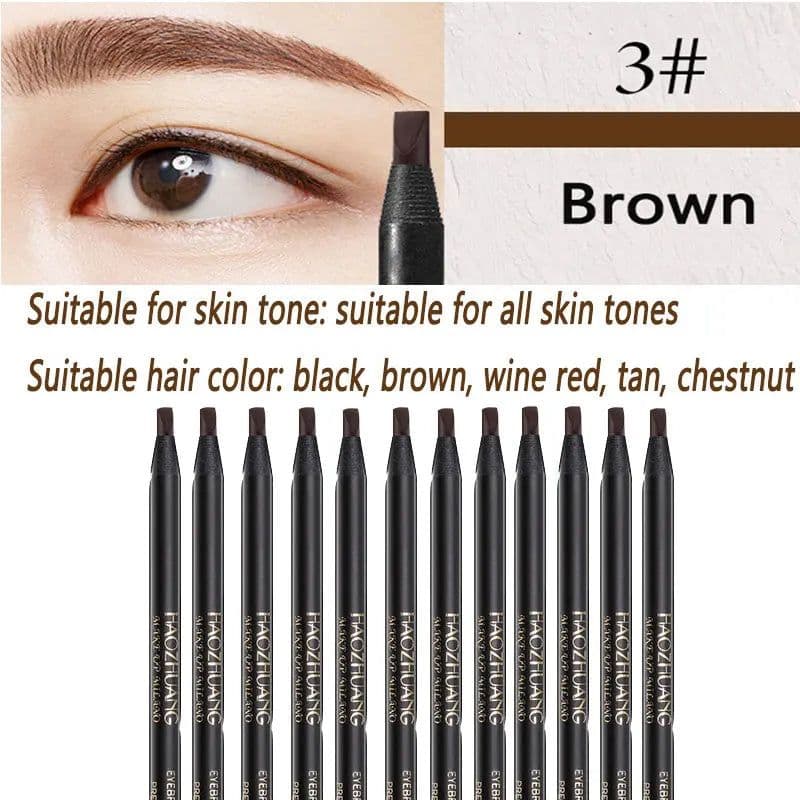 image-12PCS HaoZhuang Eyebrow Pencil Cosmetic Wholesale Eyeshadow Natural Long-Lasting Tattoo Eyebrows Eaterproof Makeup set Beauty