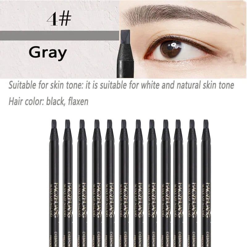 image-12PCS HaoZhuang Eyebrow Pencil Cosmetic Wholesale Eyeshadow Natural Long-Lasting Tattoo Eyebrows Eaterproof Makeup set Beauty