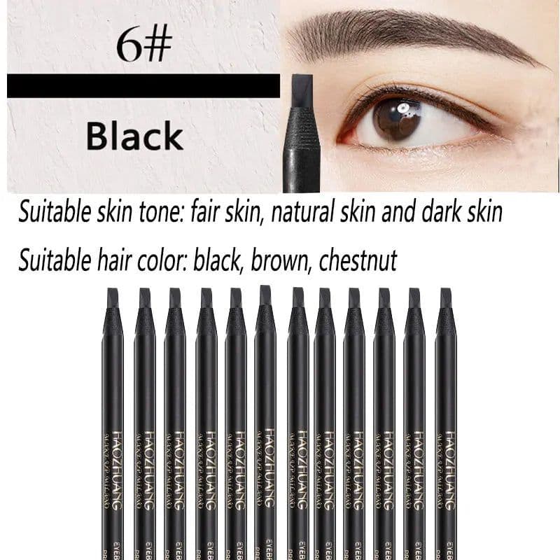 image-12PCS HaoZhuang Eyebrow Pencil Cosmetic Wholesale Eyeshadow Natural Long-Lasting Tattoo Eyebrows Eaterproof Makeup set Beauty